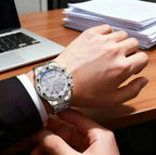 Reloj Geneva Analógico Elegante Hombr Azul ó Plata