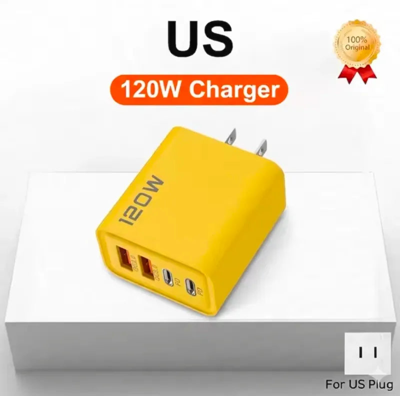 Cargador Ultra 120W 4 Puertos USB y Tipo C