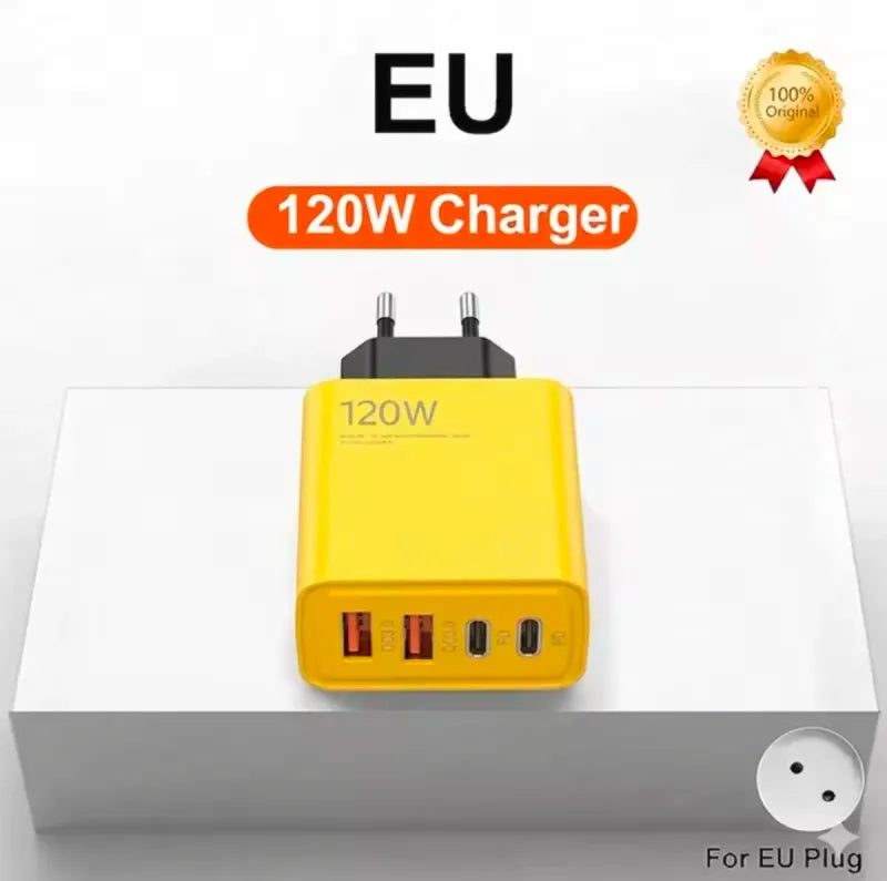 Cargador Ultra 120W 4 Puertos USB y Tipo C