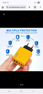 Cargador Ultra 120W 4 Puertos USB y Tipo C