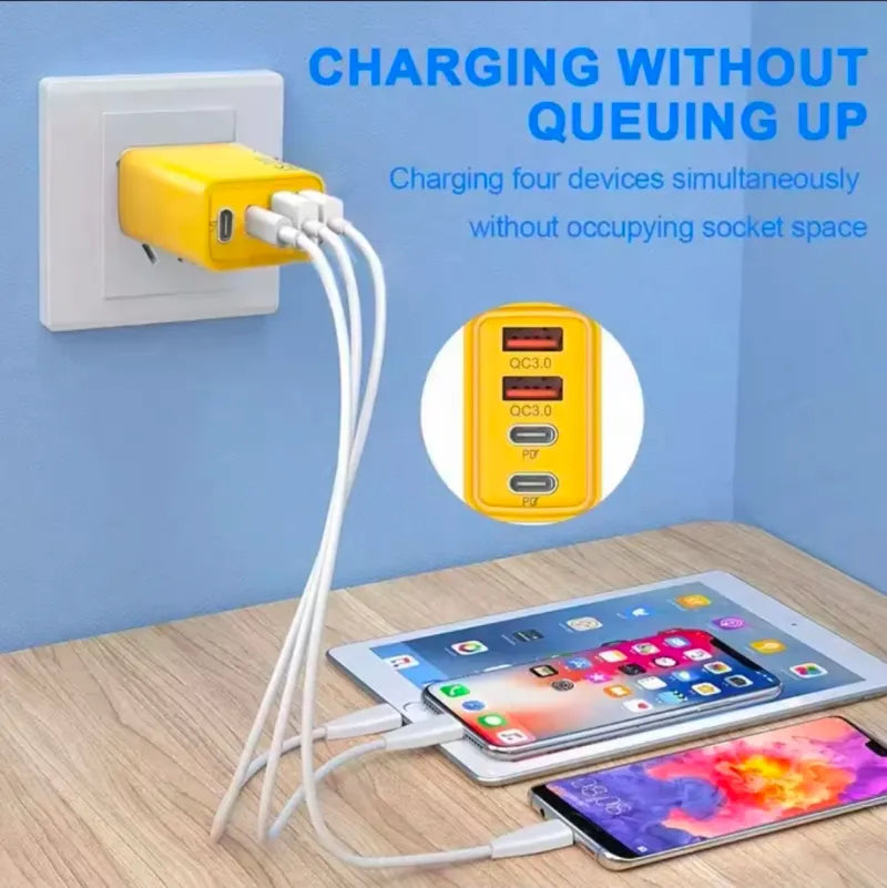 Cargador Ultra 120W 4 Puertos USB y Tipo C