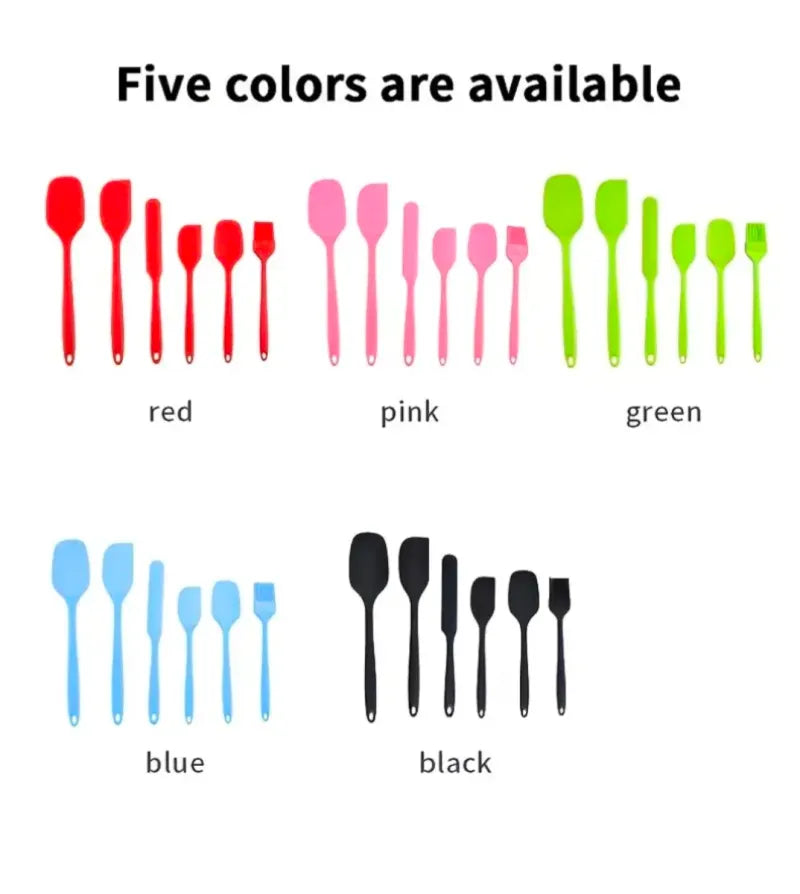Juego 6 Utensilios Cocina Silicona Negro