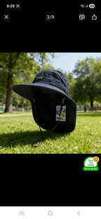 Sombrero Sol Protección Cuello Negro