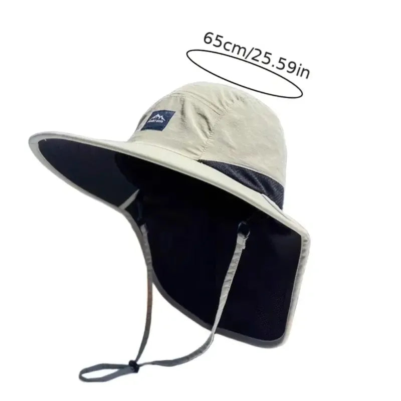 Sombrero Sol Protección Cuello Negro