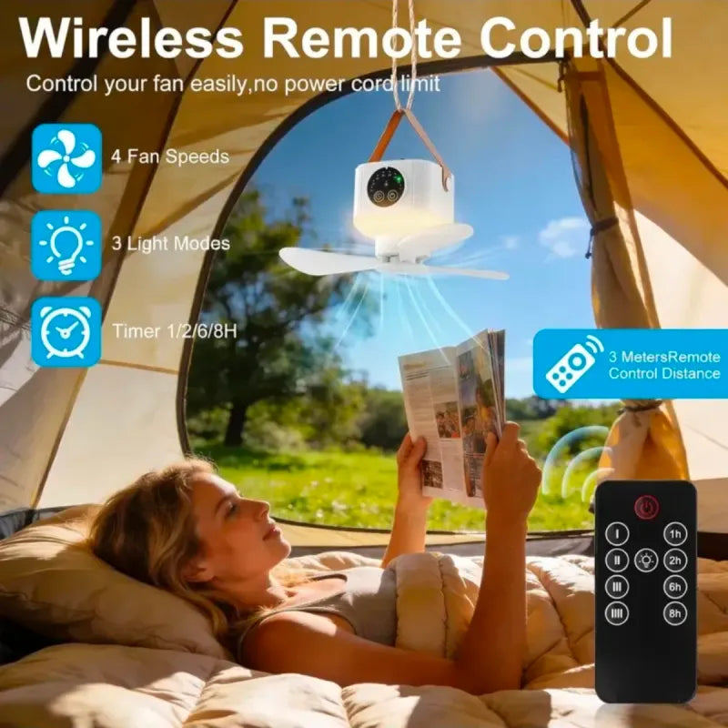 Ventilador Portátil Camping con Mando