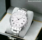 Reloj Cuarzo Elegante Hombre Plata/Blanco