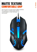 Ratón T-WOLF USB Negro y Azul