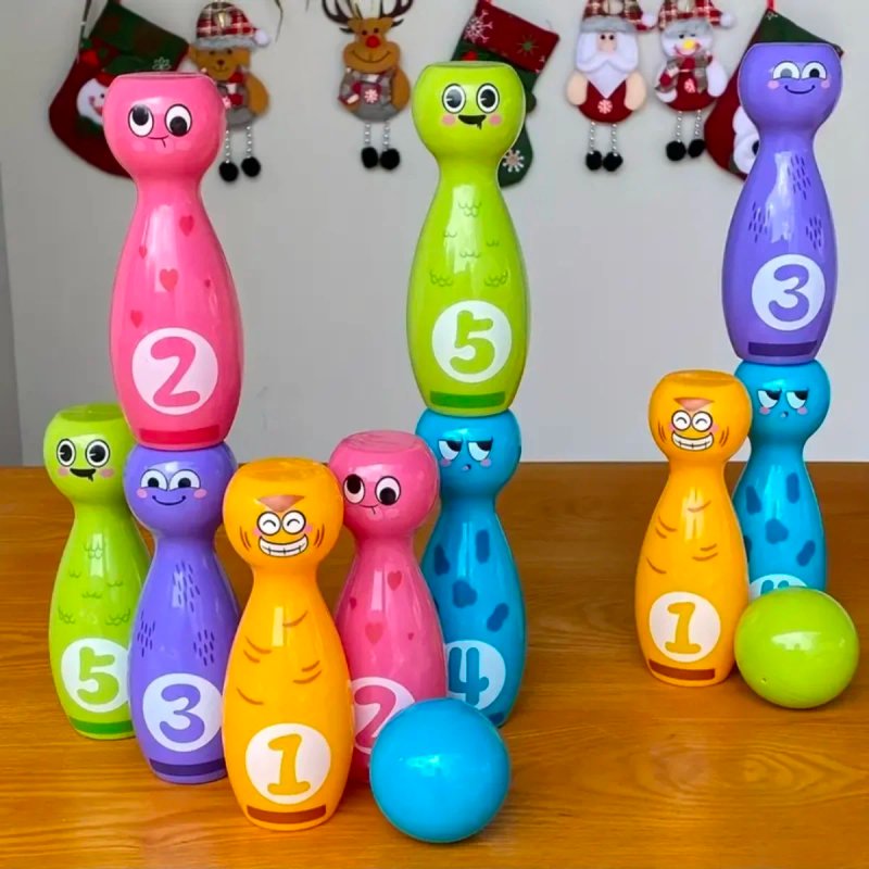 Juego Bolos Niños Divertido Figuras Numéricas