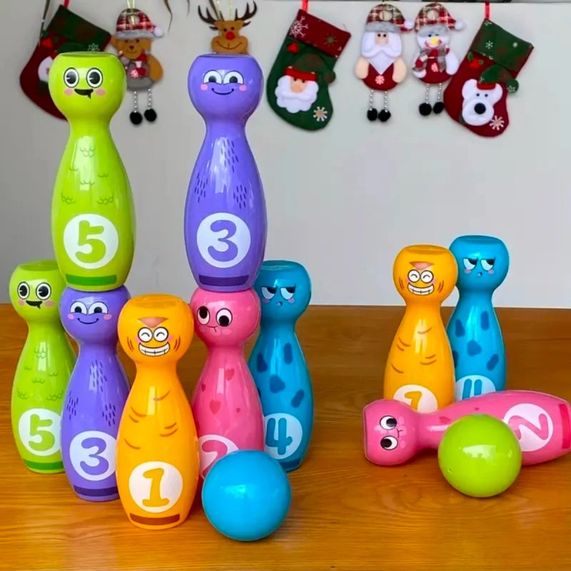 Juego Bolos Niños Divertido Figuras Numéricas