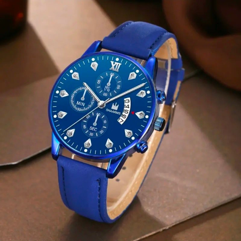 Set 3 Piezas Reloj Azul y Pulseras