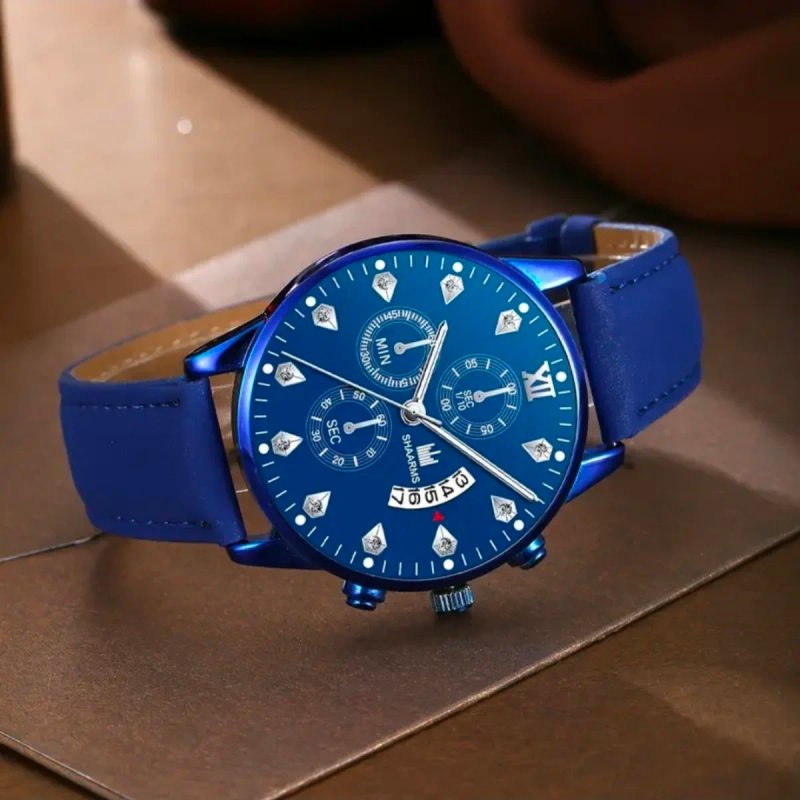 Set 3 Piezas Reloj Azul y Pulseras