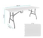Mesa Plegable 180cm Blanca y Gris