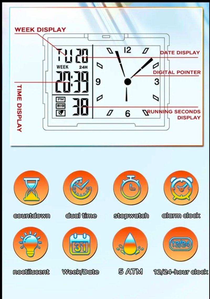 Reloj SANDA Deportivo Unisex Negro
