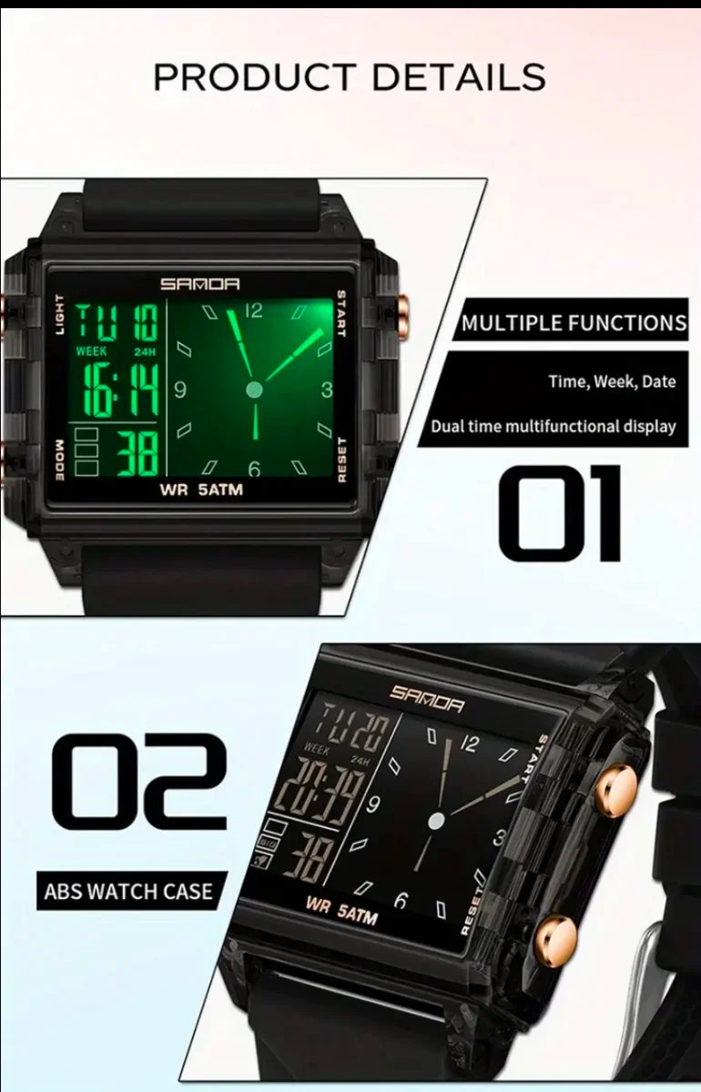 Reloj SANDA Deportivo Unisex Negro