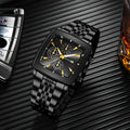 Reloj IBOGER Cuarzo Aleación Cuadrado Negro Dorado