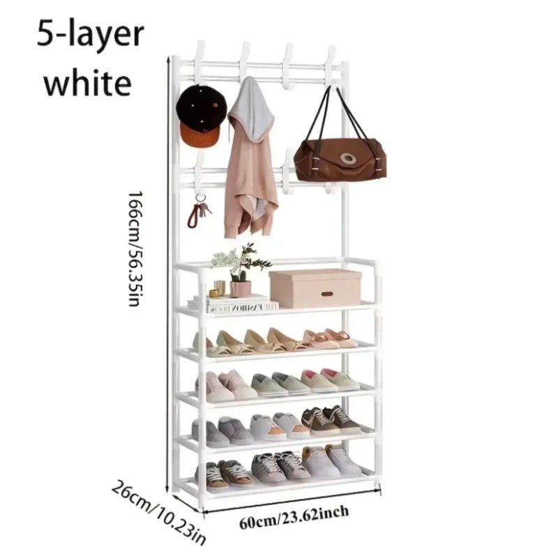 Perchero Zapatero Blanco 5 Estantes
