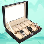 Caja Organizadora 12 Relojes Negra y Beige