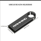 Memoria USB 2.0 RAMMIND 64GB/32GB Metálica