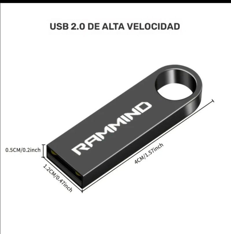 Memoria USB 2.0 RAMMIND 64GB/32GB Metálica