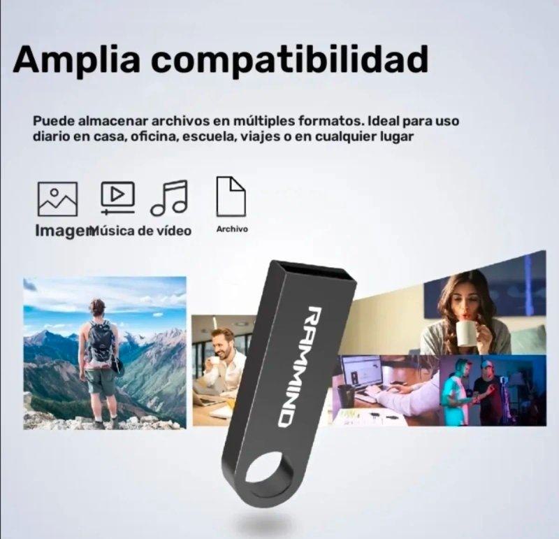 Memoria USB 2.0 RAMMIND 64GB/32GB Metálica