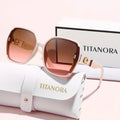 Gafas de Sol Lujo Mujer TITANORA Beige/Rosa, Negra