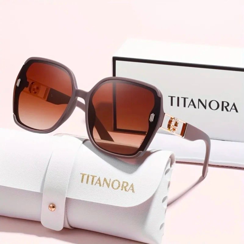 Gafas de Sol Lujo Mujer TITANORA Beige/Rosa, Negra