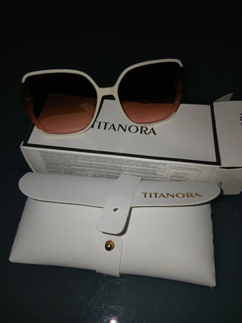 Gafas de Sol Lujo Mujer TITANORA Beige/Rosa, Negra