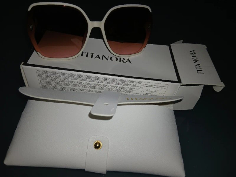 Gafas de Sol Lujo Mujer TITANORA Beige/Rosa, Negra