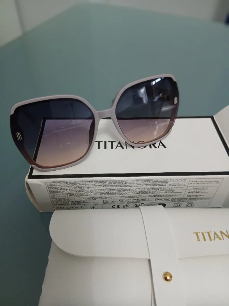 Gafas de Sol Lujo Mujer TITANORA Beige/Rosa, Negra