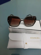 Gafas de Sol Lujo Mujer TITANORA Beige/Rosa, Negra