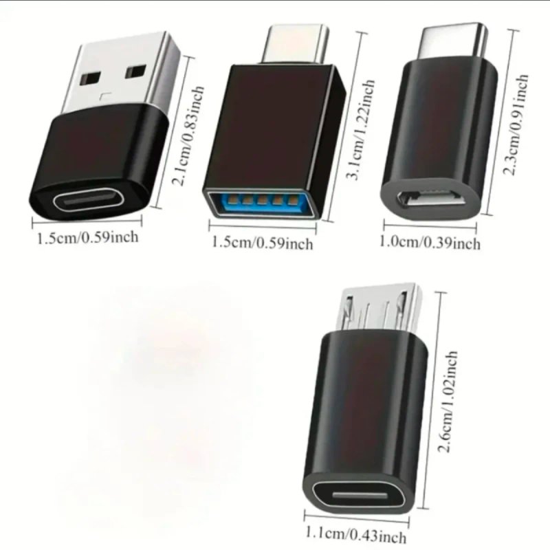 Pack 8 Adaptadores USB C y Micro USB,  USB A