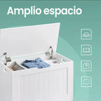Baúl Blanco Madera con 2 Bisagras Seguridad