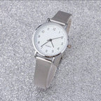 Reloj de pulsera plateado para mujer