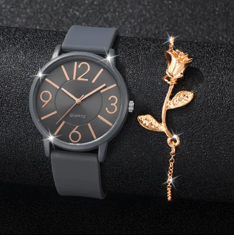 Reloj Silicona Gris Mujer
