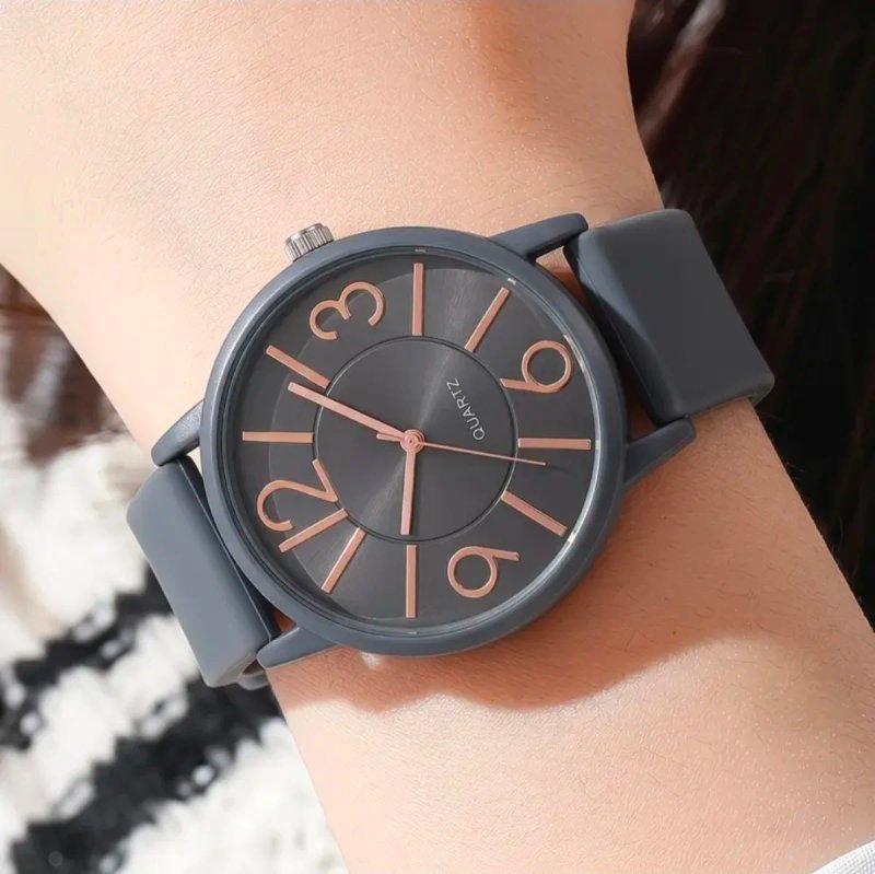 Reloj Silicona Gris Mujer