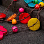 Collar Flores Madera Multicolor