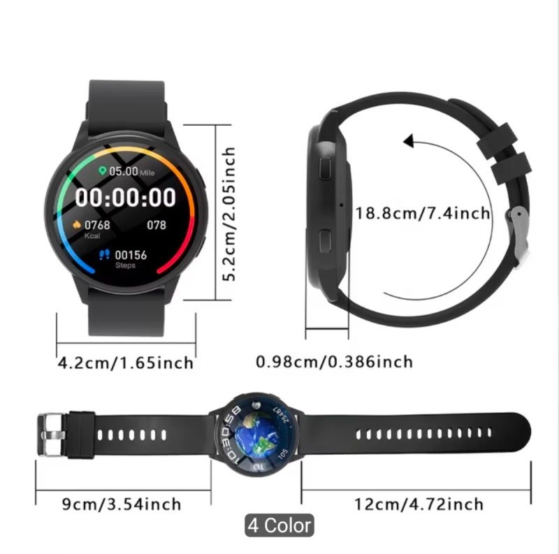 Smartwatch ERUN Pantalla Redonda 1.50 Rosa ó Negro