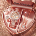 Set 5 Piezas Reloj Mujer Cuarzo Rosa. Bellísimo