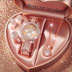 Set 5 Piezas Reloj Mujer Cuarzo Rosa. Bellísimo