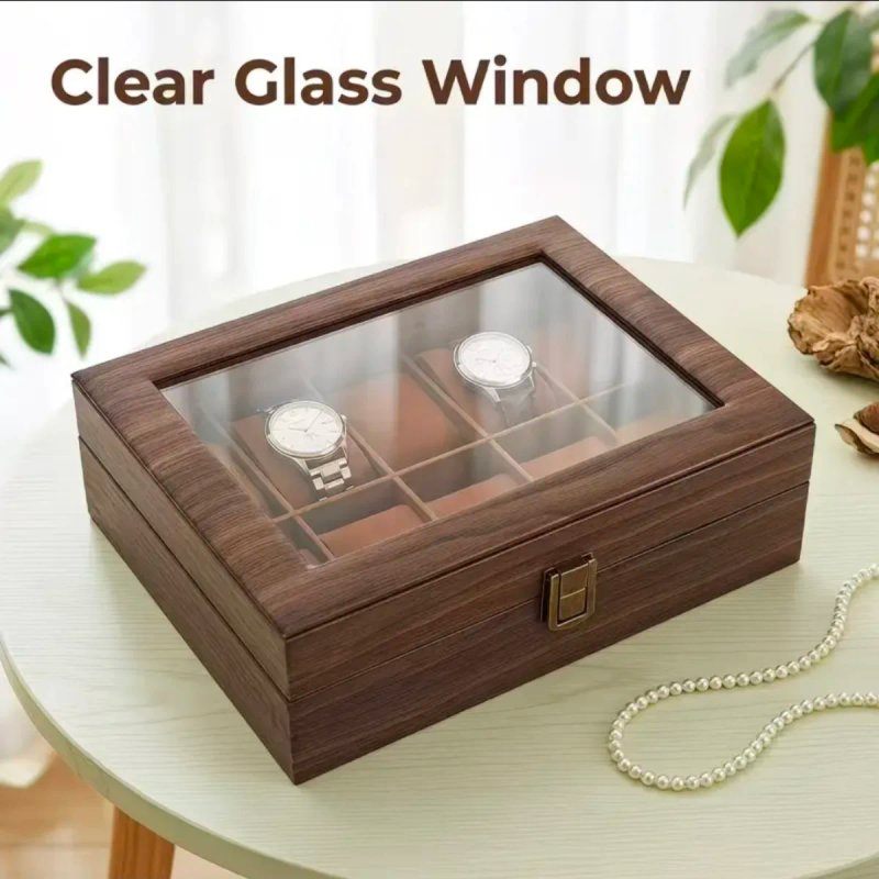 Caja para 12 Relojes con Ventana Transparente