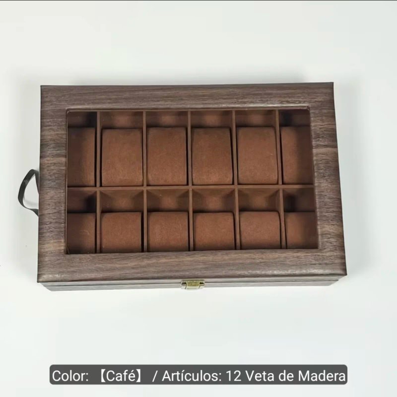 Caja para 12 Relojes con Ventana Transparente