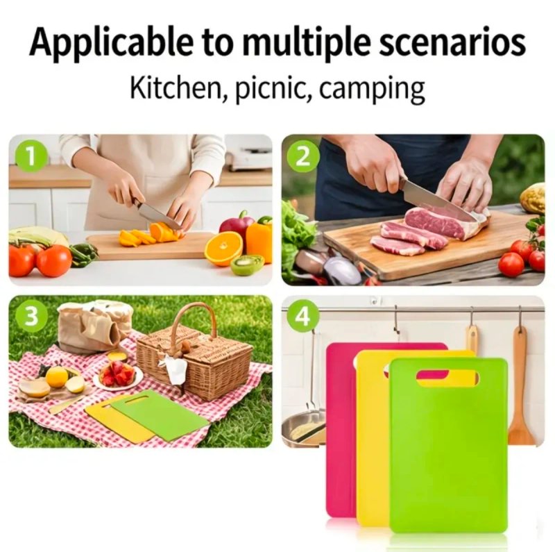 Juego 3 tablas cortar cocina plásticas