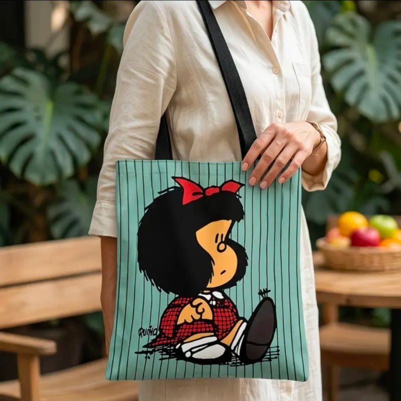 Bolsa Tela Diseño Mafalda Reutilizable en 2 modelo
