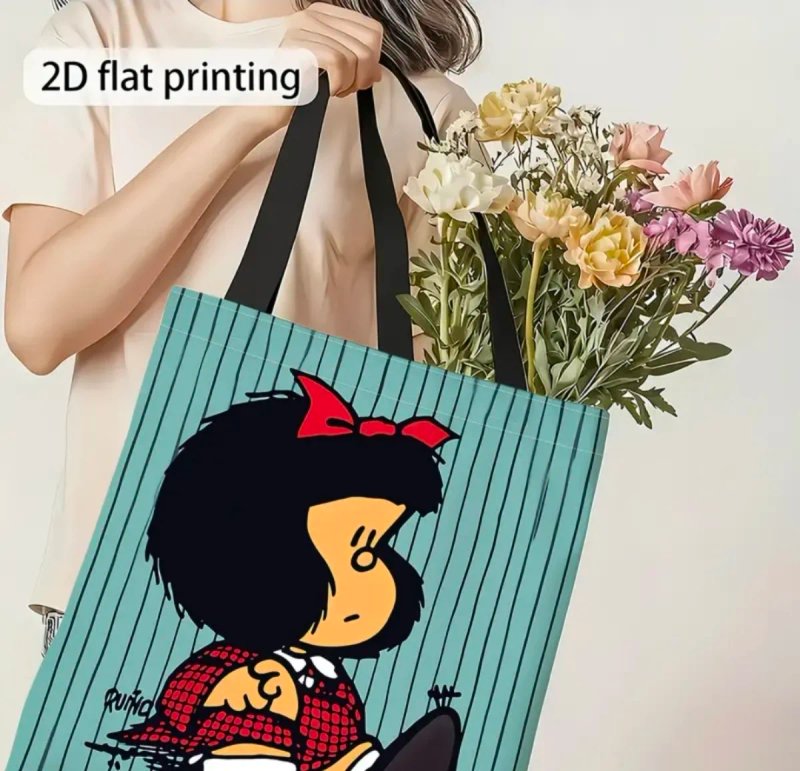 Bolsa Tela Diseño Mafalda Reutilizable en 2 modelo