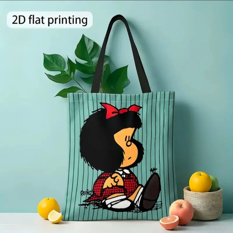 Bolsa Tela Diseño Mafalda Reutilizable en 2 modelo