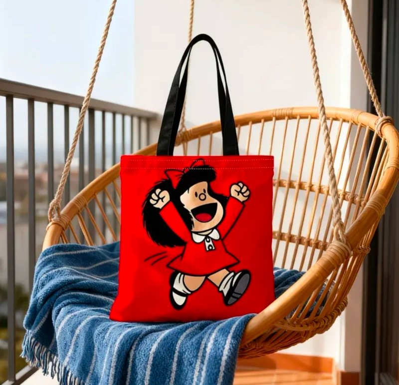 Bolsa Tela Diseño Mafalda Reutilizable en 2 modelo