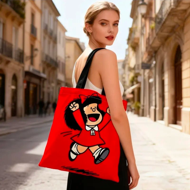 Bolsa Tela Diseño Mafalda Reutilizable en 2 modelo