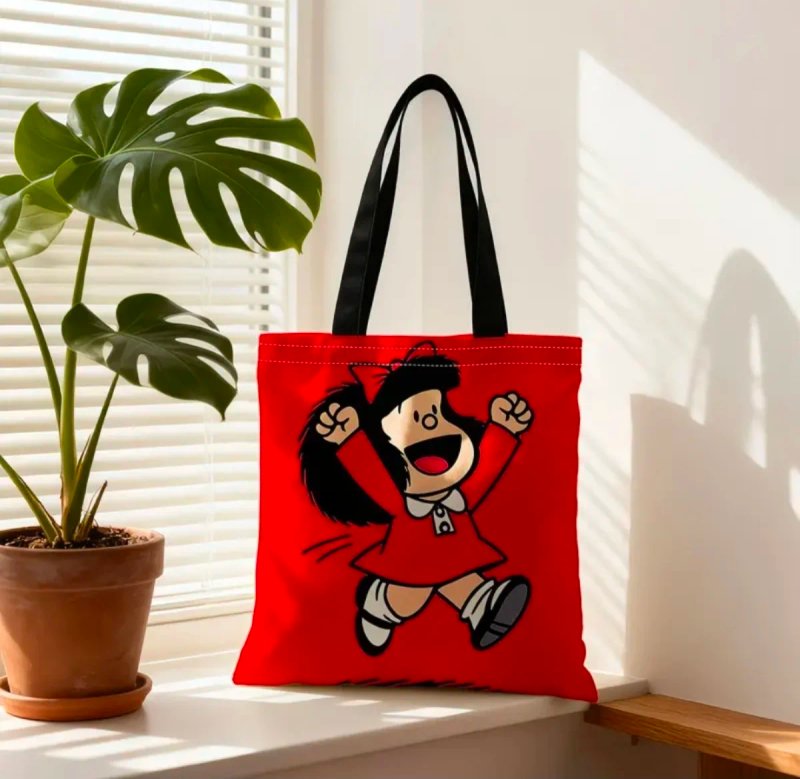 Bolsa Tela Diseño Mafalda Reutilizable en 2 modelo