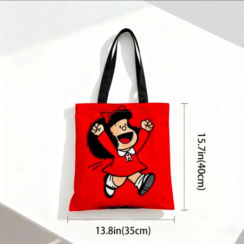 Bolsa Tela Diseño Mafalda Reutilizable en 2 modelo
