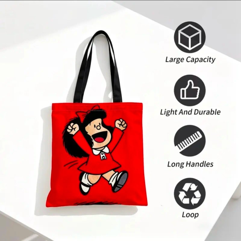 Bolsa Tela Diseño Mafalda Reutilizable en 2 modelo
